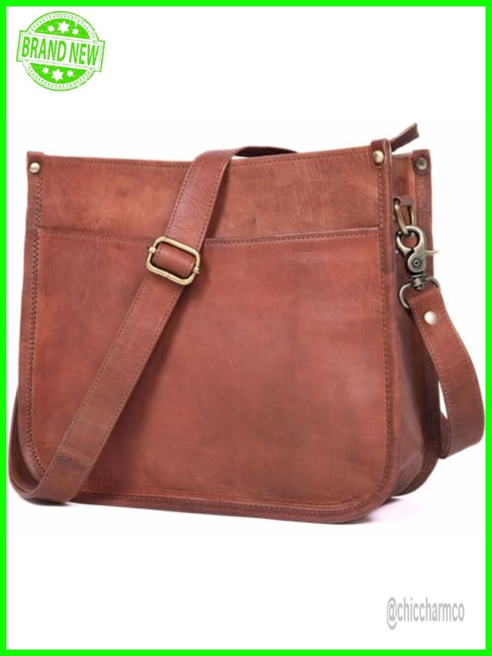 Genuine Leather Crossbody Purse for Women Satchel Zipper Pocket